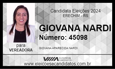 Candidato GIOVANA NARDI 2024 - ERECHIM - Eleições