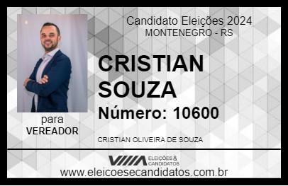 Candidato CRISTIAN SOUZA 2024 - MONTENEGRO - Eleições