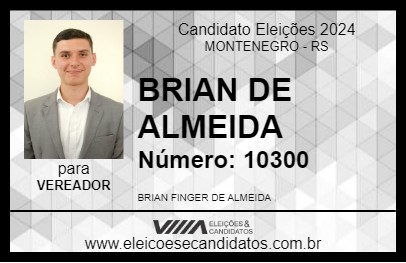 Candidato BRIAN DE ALMEIDA 2024 - MONTENEGRO - Eleições