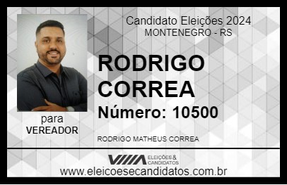 Candidato RODRIGO CORREA 2024 - MONTENEGRO - Eleições