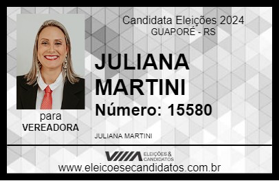 Candidato JULIANA MARTINI 2024 - GUAPORÉ - Eleições