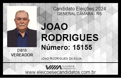 Candidato JOAO RODRIGUES 2024 - GENERAL CÂMARA - Eleições