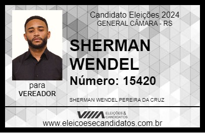 Candidato SHERMAN WENDEL 2024 - GENERAL CÂMARA - Eleições