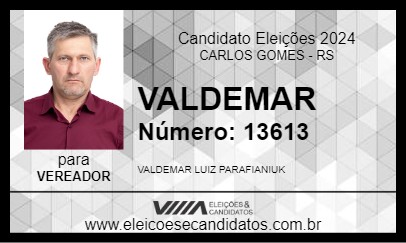 Candidato VALDEMAR 2024 - CARLOS GOMES - Eleições