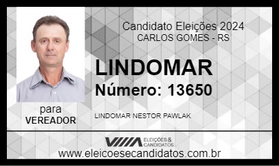 Candidato LINDOMAR 2024 - CARLOS GOMES - Eleições