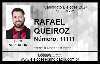 Candidato RAFAEL QUEIROZ 2024 - SEBERI - Eleições