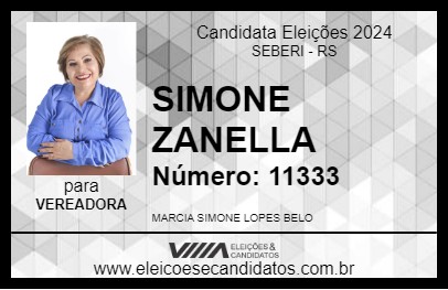 Candidato SIMONE ZANELLA 2024 - SEBERI - Eleições