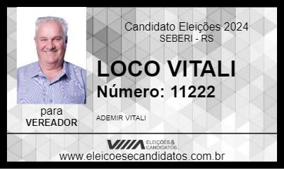 Candidato LOCO VITALI 2024 - SEBERI - Eleições