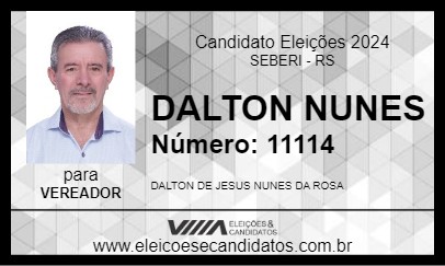 Candidato DALTON NUNES 2024 - SEBERI - Eleições