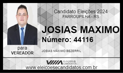 Candidato JOSIAS MAXIMO 2024 - FARROUPILHA - Eleições