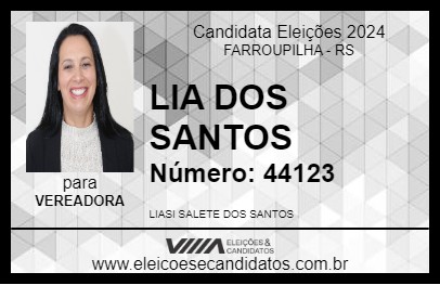 Candidato LIA DOS SANTOS 2024 - FARROUPILHA - Eleições