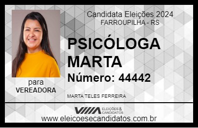 Candidato PSICÓLOGA MARTA 2024 - FARROUPILHA - Eleições