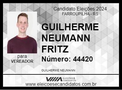 Candidato GUILHERME NEUMANN  FRITZ 2024 - FARROUPILHA - Eleições