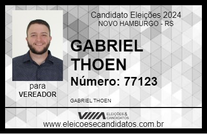 Candidato GABRIEL THOEN 2024 - NOVO HAMBURGO - Eleições