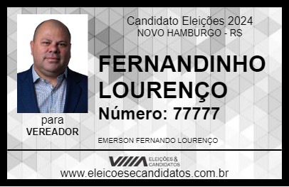 Candidato FERNANDINHO LOURENÇO 2024 - NOVO HAMBURGO - Eleições