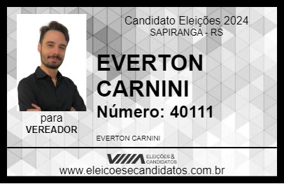 Candidato EVERTON CARNINI 2024 - SAPIRANGA - Eleições