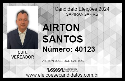 Candidato AIRTON SANTOS 2024 - SAPIRANGA - Eleições