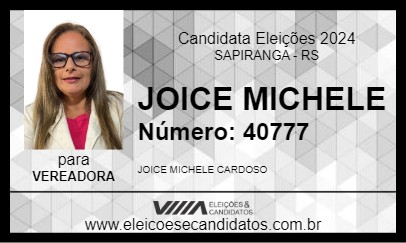 Candidato JOICE MICHELE 2024 - SAPIRANGA - Eleições