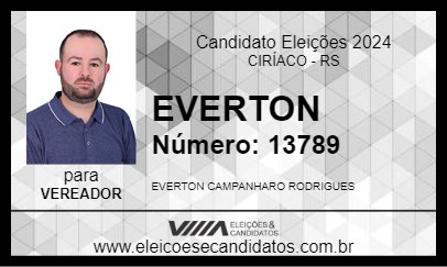 Candidato EVERTON 2024 - CIRÍACO - Eleições