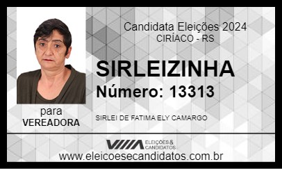 Candidato SIRLEIZINHA 2024 - CIRÍACO - Eleições