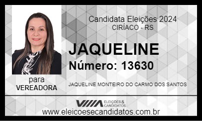 Candidato JAQUELINE 2024 - CIRÍACO - Eleições