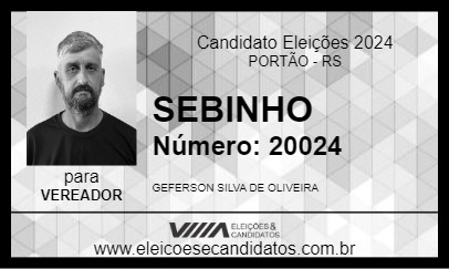 Candidato SEBINHO 2024 - PORTÃO - Eleições