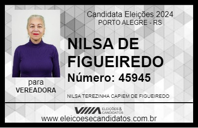 Candidato NILSA DE FIGUEIREDO 2024 - PORTO ALEGRE - Eleições