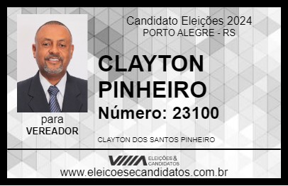 Candidato CLAYTON PINHEIRO 2024 - PORTO ALEGRE - Eleições