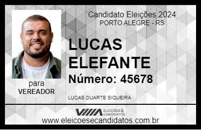 Candidato LUCAS ELEFANTE 2024 - PORTO ALEGRE - Eleições