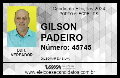 Candidato GILSON PADEIRO 2024 - PORTO ALEGRE - Eleições