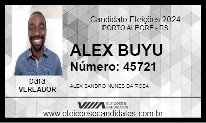 Candidato ALEX BUYU 2024 - PORTO ALEGRE - Eleições