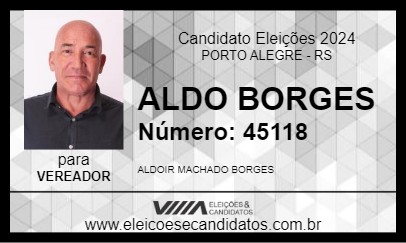 Candidato ALDO BORGES 2024 - PORTO ALEGRE - Eleições