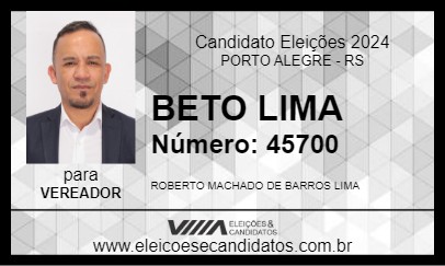 Candidato BETO LIMA 2024 - PORTO ALEGRE - Eleições