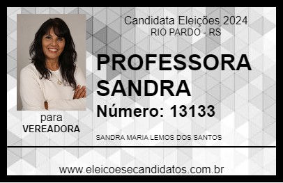 Candidato PROFESSORA SANDRA 2024 - RIO PARDO - Eleições