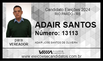 Candidato ADAIR SANTOS 2024 - RIO PARDO - Eleições