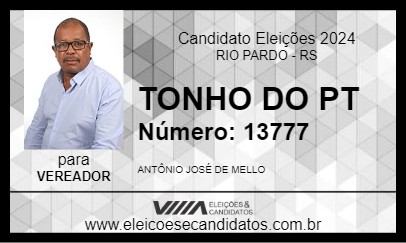 Candidato TONHO DO PT 2024 - RIO PARDO - Eleições