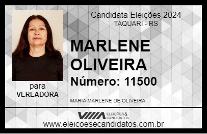 Candidato MARLENE OLIVEIRA 2024 - TAQUARI - Eleições