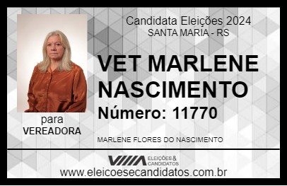 Candidato VET MARLENE NASCIMENTO 2024 - SANTA MARIA - Eleições