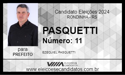 Candidato PASQUETTI 2024 - RONDINHA - Eleições