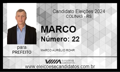 Candidato MARCO 2024 - COLINAS - Eleições