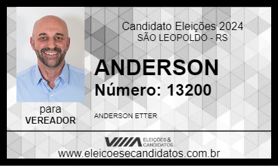 Candidato ANDERSON ETTER 2024 - SÃO LEOPOLDO - Eleições