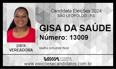 Candidato GISA DA SAÚDE 2024 - SÃO LEOPOLDO - Eleições