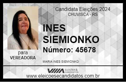 Candidato INES SIEMIONKO 2024 - CHUVISCA - Eleições