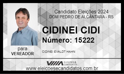 Candidato CIDINEI CIDI 2024 - DOM PEDRO DE ALCÂNTARA - Eleições