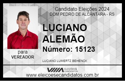 Candidato LUCIANO ALEMÃO 2024 - DOM PEDRO DE ALCÂNTARA - Eleições