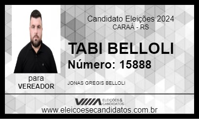 Candidato TABI BELLOLI 2024 - CARAÁ - Eleições