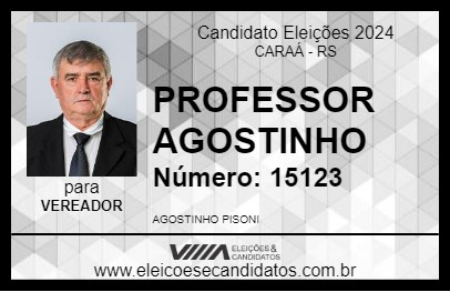 Candidato PROFESSOR AGOSTINHO 2024 - CARAÁ - Eleições