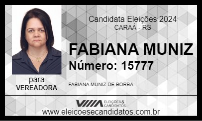 Candidato FABIANA MUNIZ 2024 - CARAÁ - Eleições