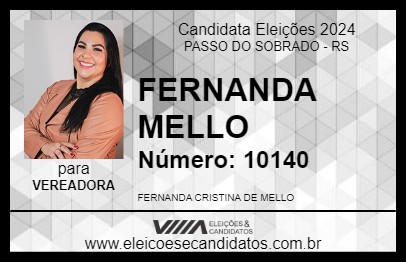 Candidato FERNANDA MELLO 2024 - PASSO DO SOBRADO - Eleições