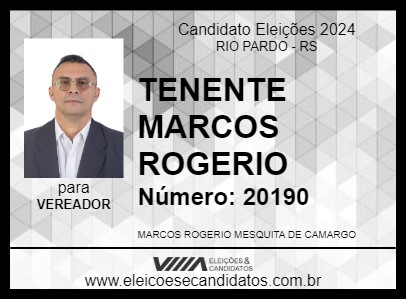 Candidato TENENTE MARCOS ROGERIO 2024 - RIO PARDO - Eleições